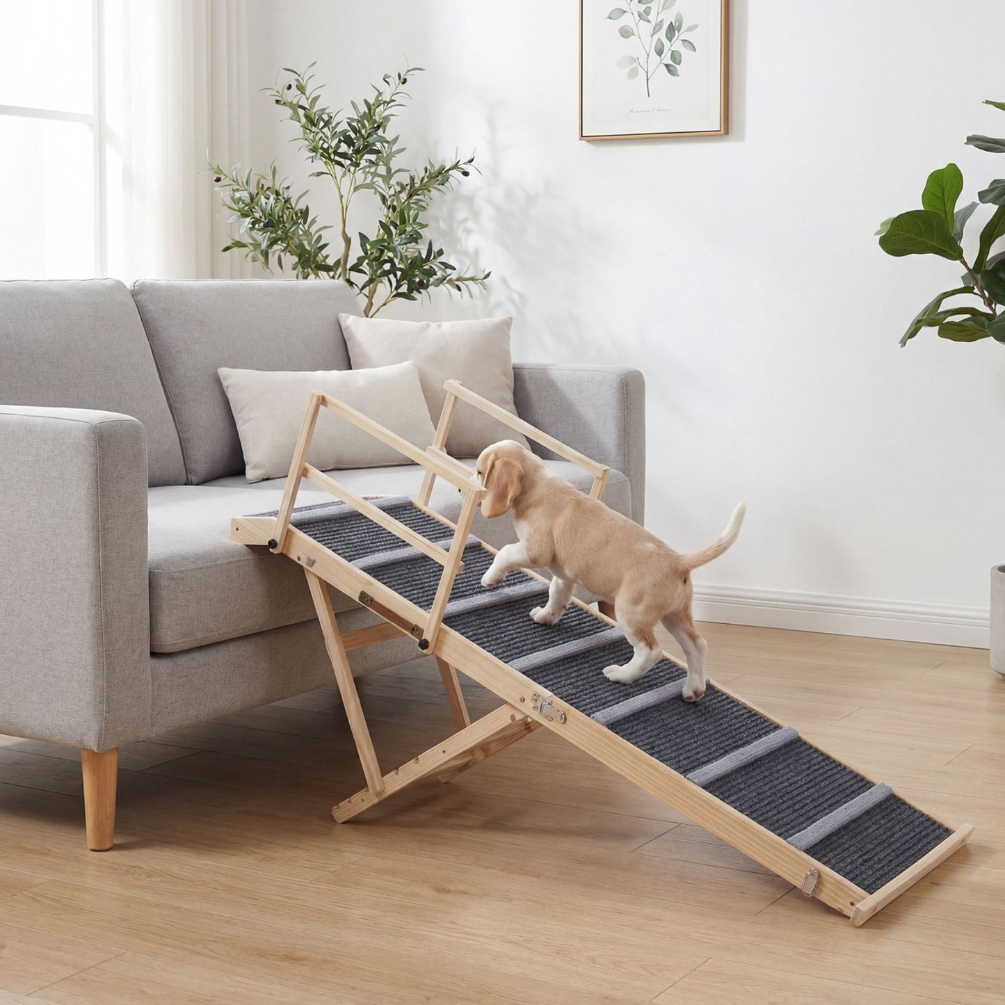 6-Level Adjustable Foldable Dog Ramp, Dark Gray Dog Supplies at Gallery Canada
