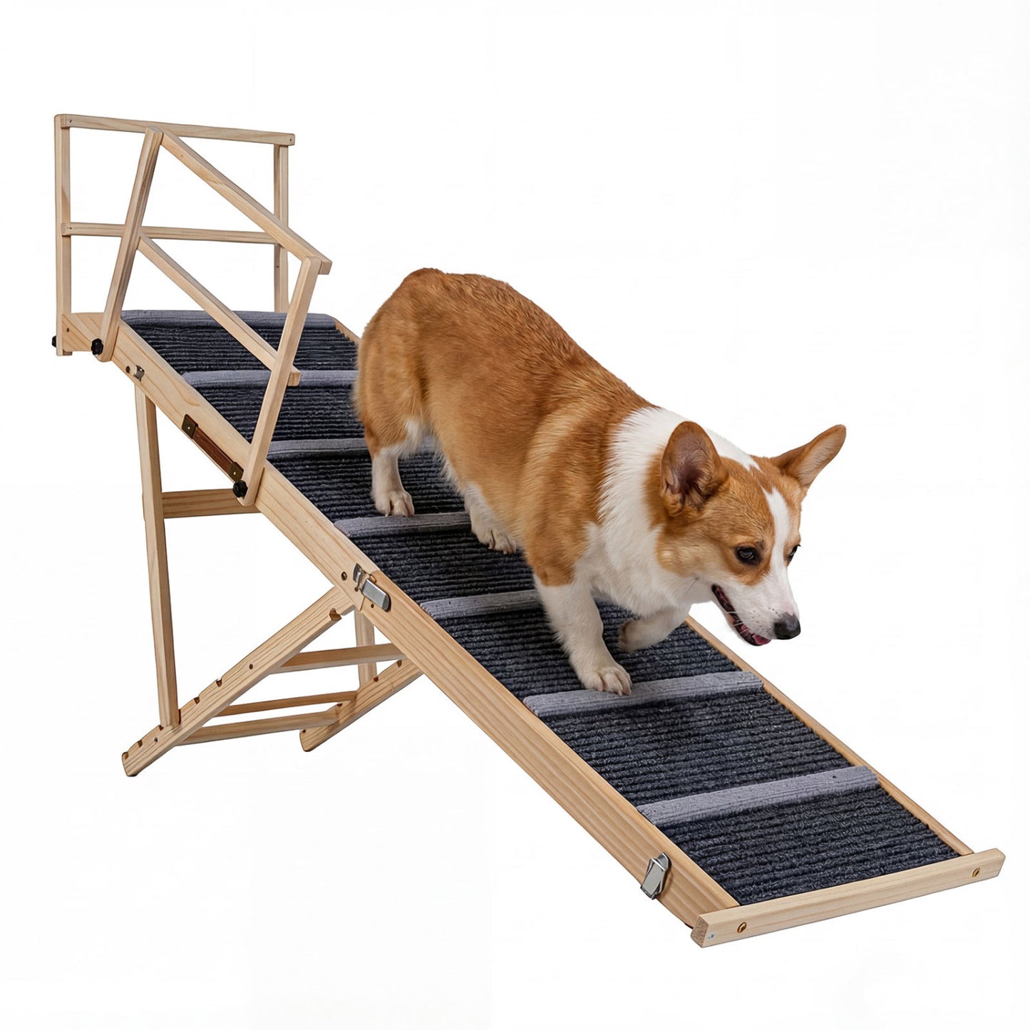 6-Level Adjustable Foldable Dog Ramp, Dark Gray Dog Supplies at Gallery Canada