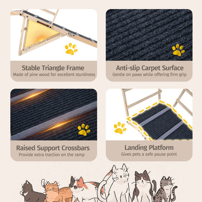 6-Level Adjustable Foldable Dog Ramp, Dark Gray Dog Supplies at Gallery Canada