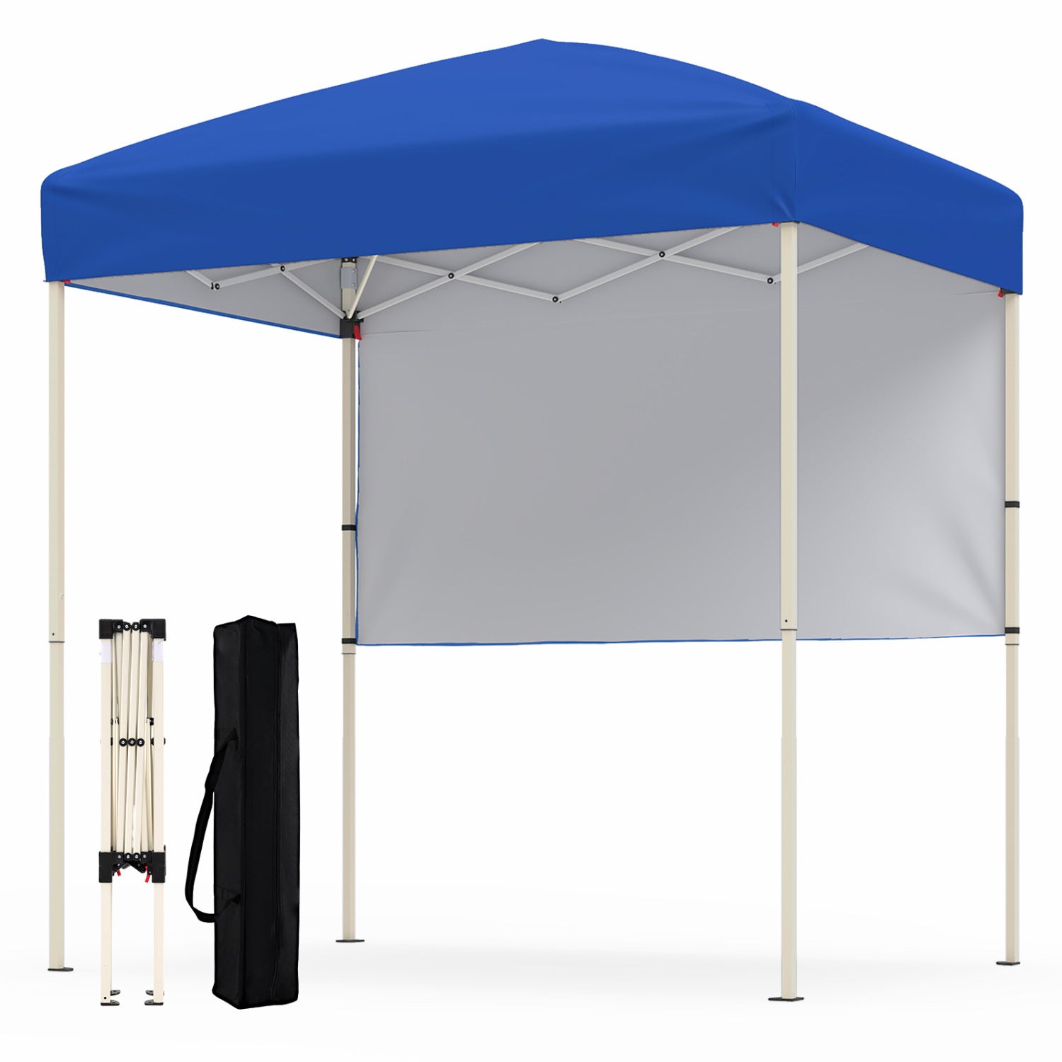 6 x 4 FT Pop-Up Canopy Tent, Half Sidewall, Easy Setup, Blue Canopies Blue at Gallery Canada