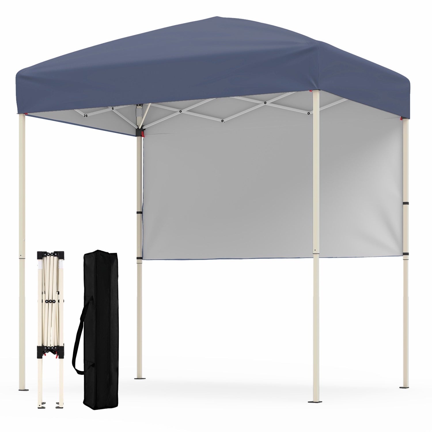 6 x 4 FT Pop-Up Canopy Tent, Half Sidewall, Easy Setup, Gray Canopies Gray at Gallery Canada