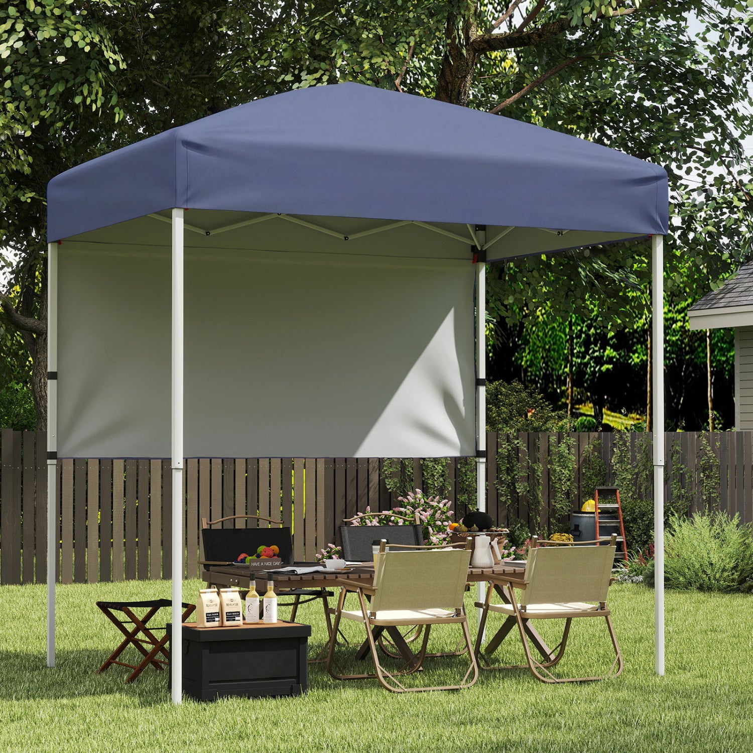 6 x 4 FT Pop-Up Canopy Tent, Half Sidewall, Easy Setup, Gray Canopies Gray at Gallery Canada