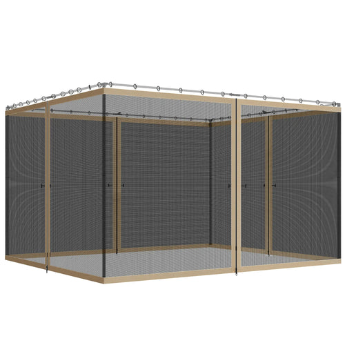 Mosquito Netting For Gazebo, 10' x 13', Khaki, Black