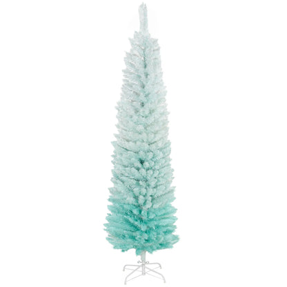 5ft Pencil Christmas Tree, Skinny Artificial, Gradient, Blue Pencil Christmas Trees Blue at Gallery Canada