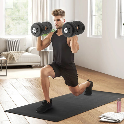Adjustable Dumbbells Set, 66 lbs, for Home Gym Fitness, Black