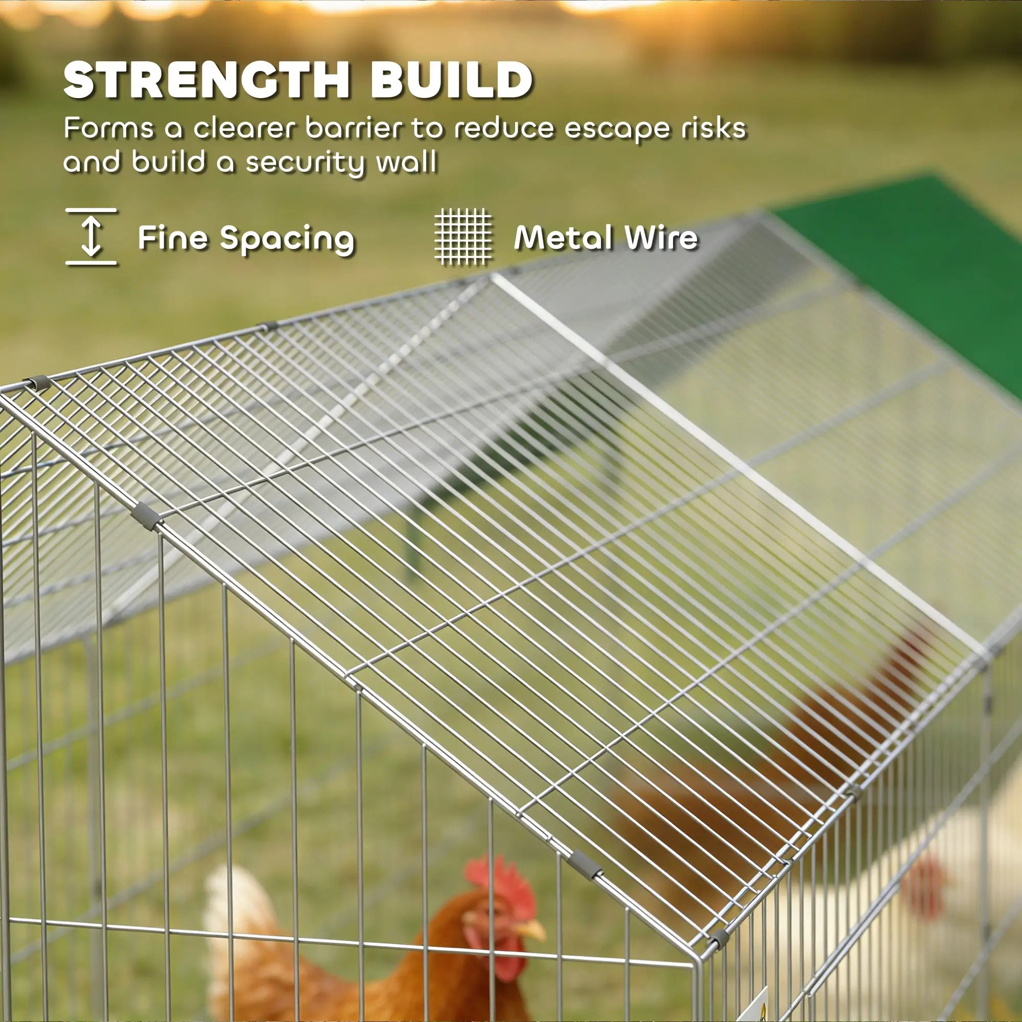Metal Chicken Coop, UV-Resistant Cover, 106