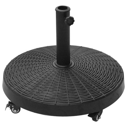 20.5" Round Resin Patio Umbrella Base, Outdoor Offset Stand, Black Umbrella Bases Black at Gallery Canada