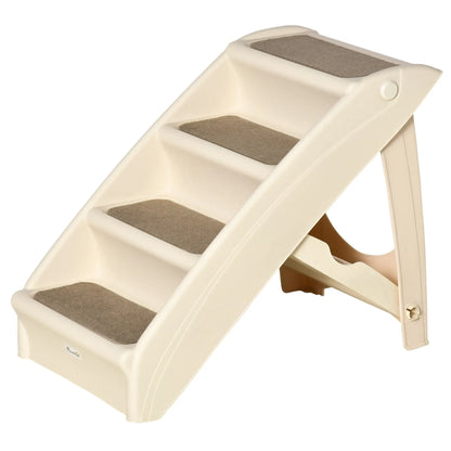 4-Level Portable Dog Stairs, Foldable Steps for Small Dogs, Lightweight, Nonslip Mats, Beige Cat Stairs at Gallery Canada