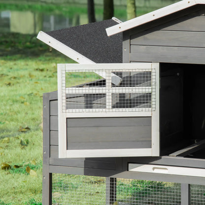 79" Wooden Chicken Coop, Hen House, Poultry Habitat, Grey Chicken Coops at Gallery Canada