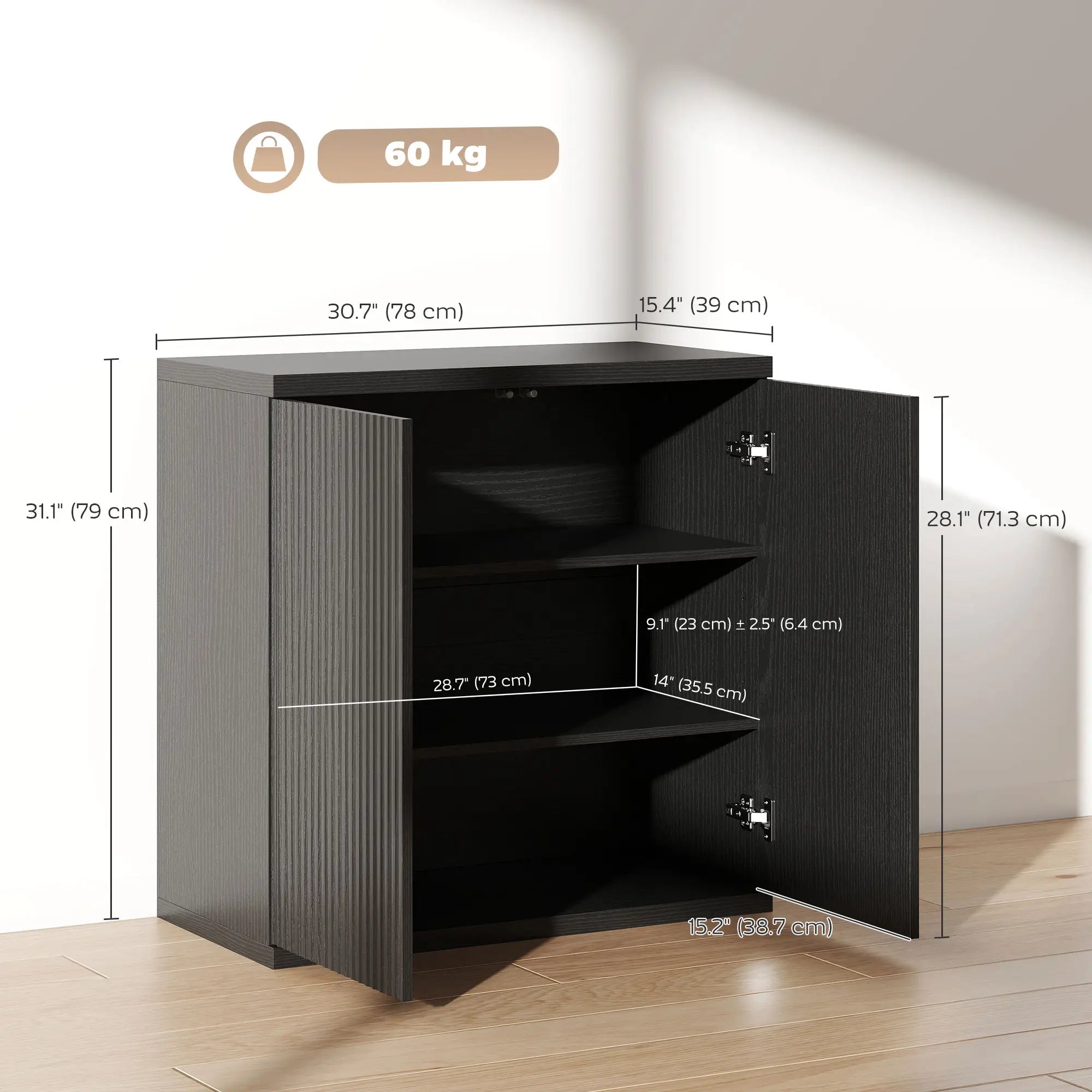 Sideboard Buffet Cabinet Set Of 2, Kitchen Cabinet, Distressed Black Grey Bar Cabinets at Gallery Canada