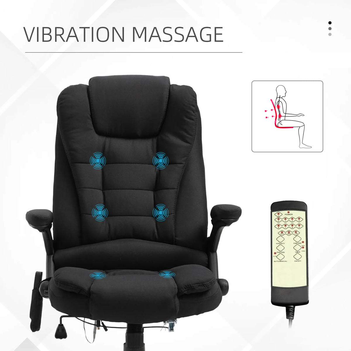 Reclining Massage Office Chair, High Back, Swivel Wheels, Black Massage Chairs at Gallery Canada