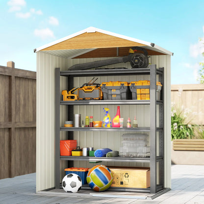 4.5 x 3ft Metal Garden Shed, Waterproof Outdoor Storage, Lockable Door Sheds at Gallery Canada