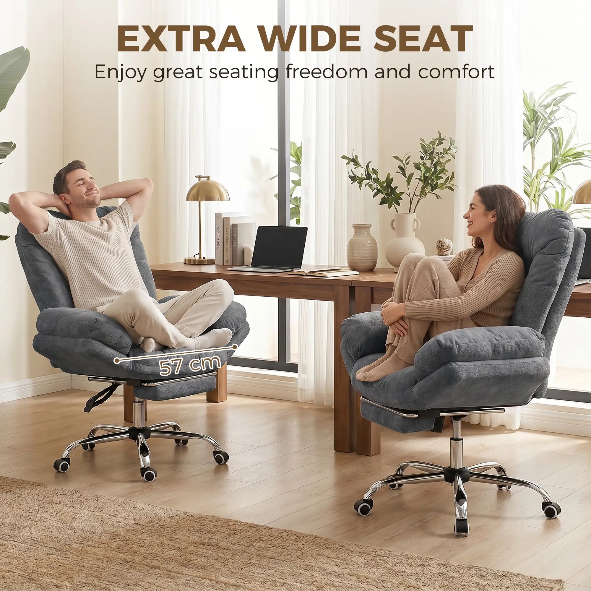 Criss Cross Chair With Wheels, Waterfall Armrests, Dark Grey, Dark Grey Task Chairs at Gallery Canada