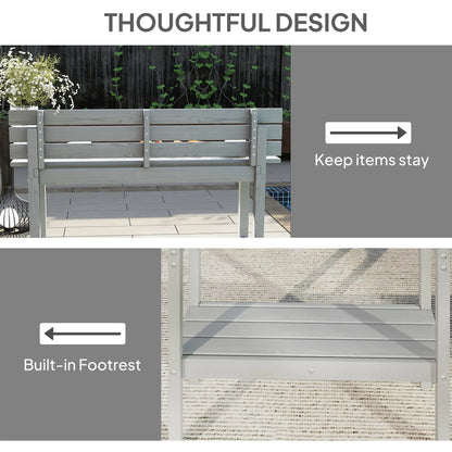 110cm Rectangle Outdoor Bar Table, Slatted Top, Grey Patio Dinning Tables at Gallery Canada