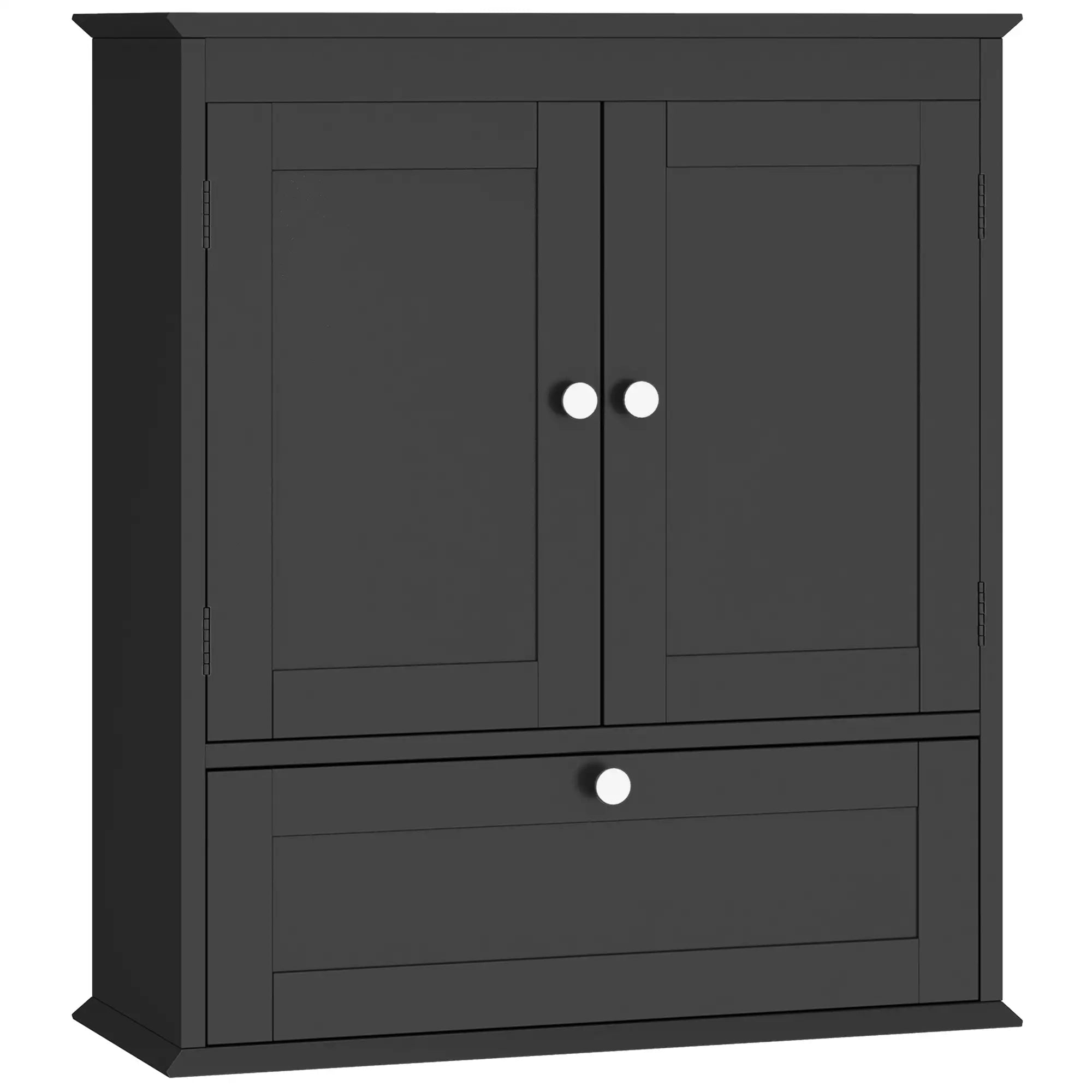 Medicine Cabinet With Adjustable Shelf, Recessed Panels, Black Wall Mounted Cabinets at Gallery Canada