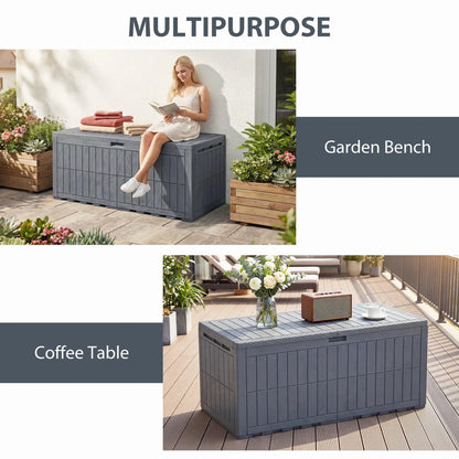 100 Gallon Waterproof Lockable Deck Box, Outdoor Storage, Gas Rods Patio Storage Boxes at Gallery Canada