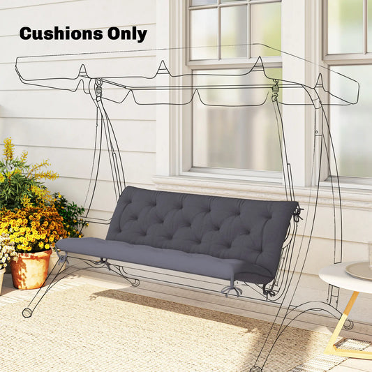 3 Seater Outdoor Bench Swing Cushions, Patio Garden, Dark Grey Patio Chair Cushions Dark Grey at Gallery Canada