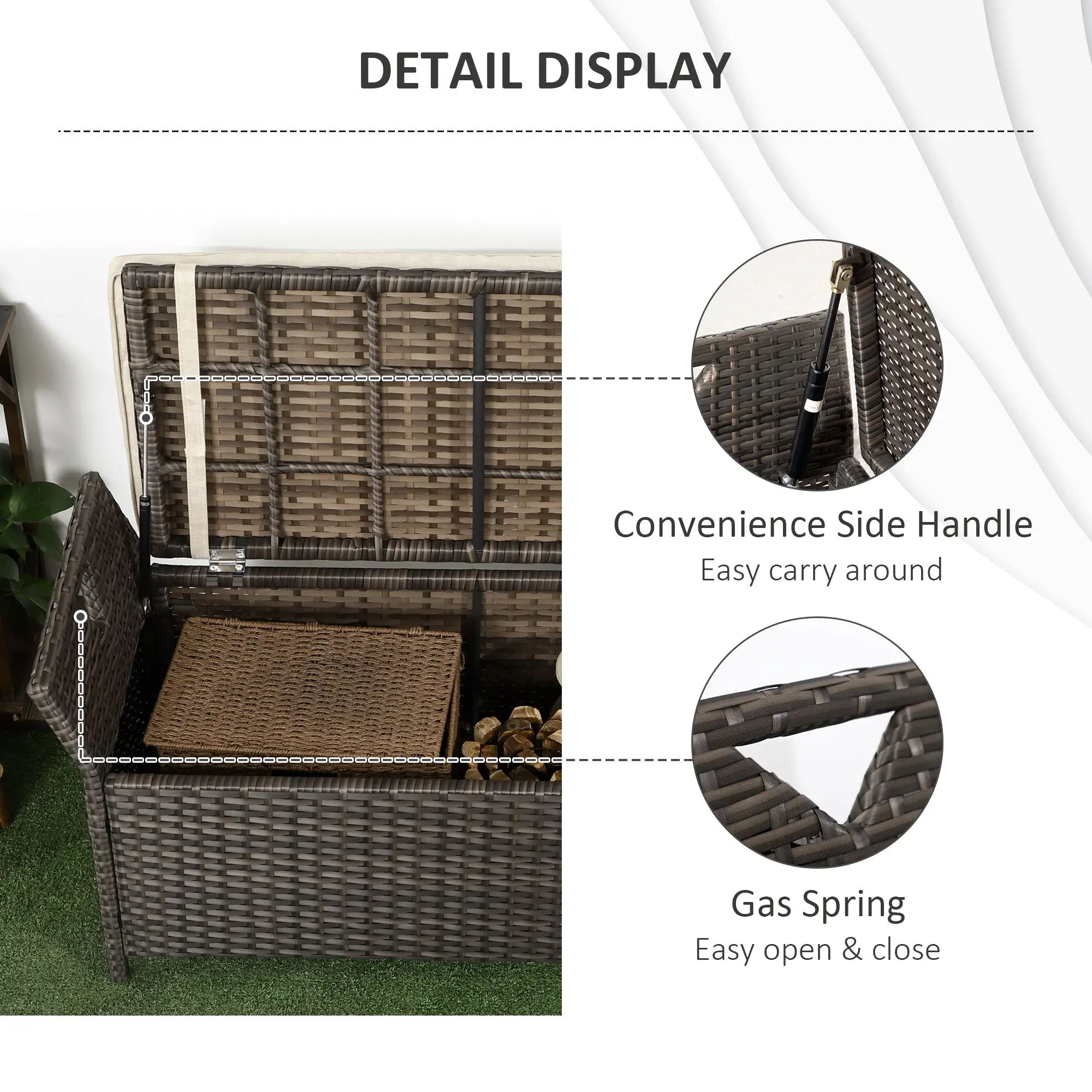 2-In-1 Outdoor PE Rattan Storage Bench, 29 Gallon, Red Patio Storage Boxes at Gallery Canada