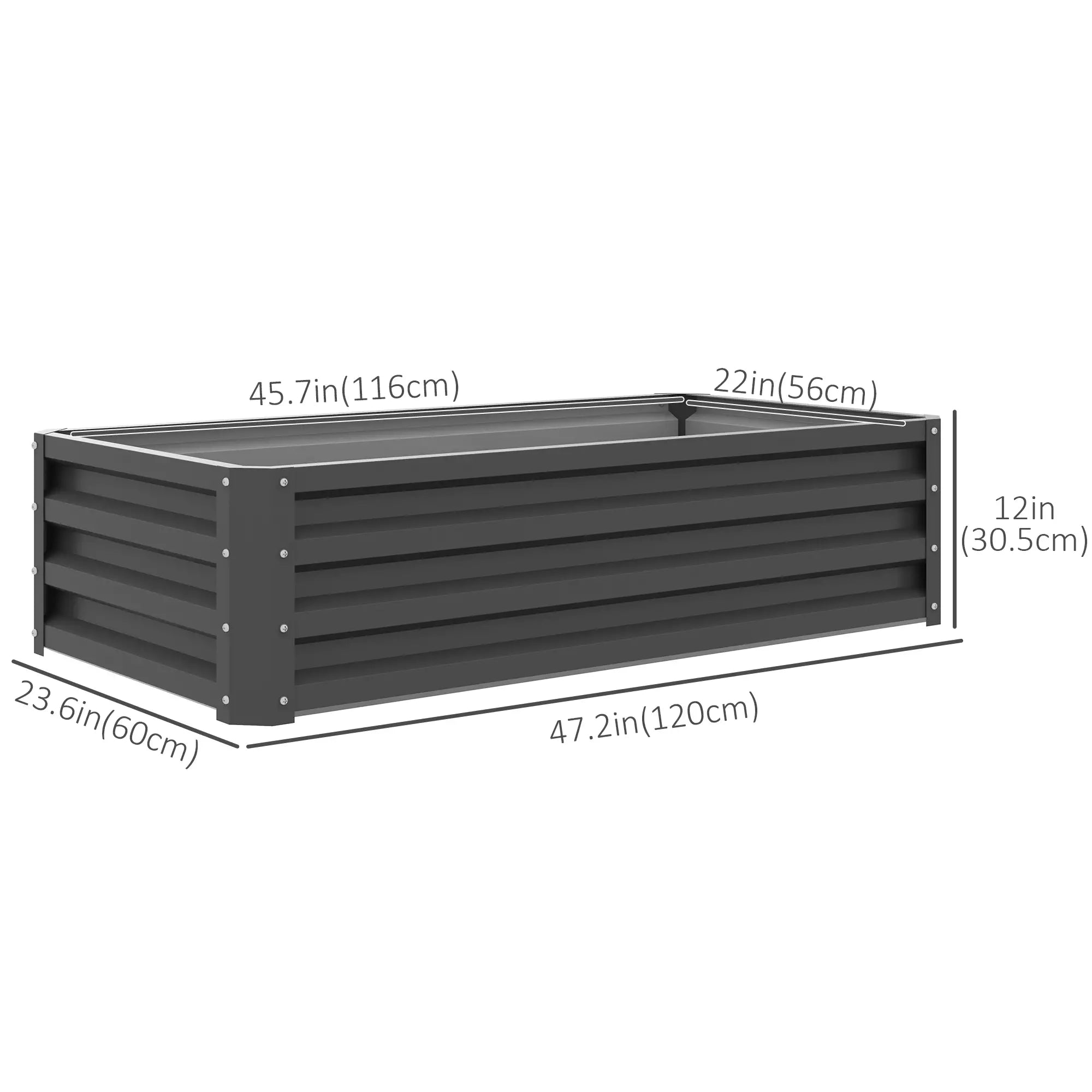 Galvanized Raised Garden Bed, Outdoor Planter Box, 4' x 2' x 1', Light Grey Galvanized Planter Boxes at Gallery Canada