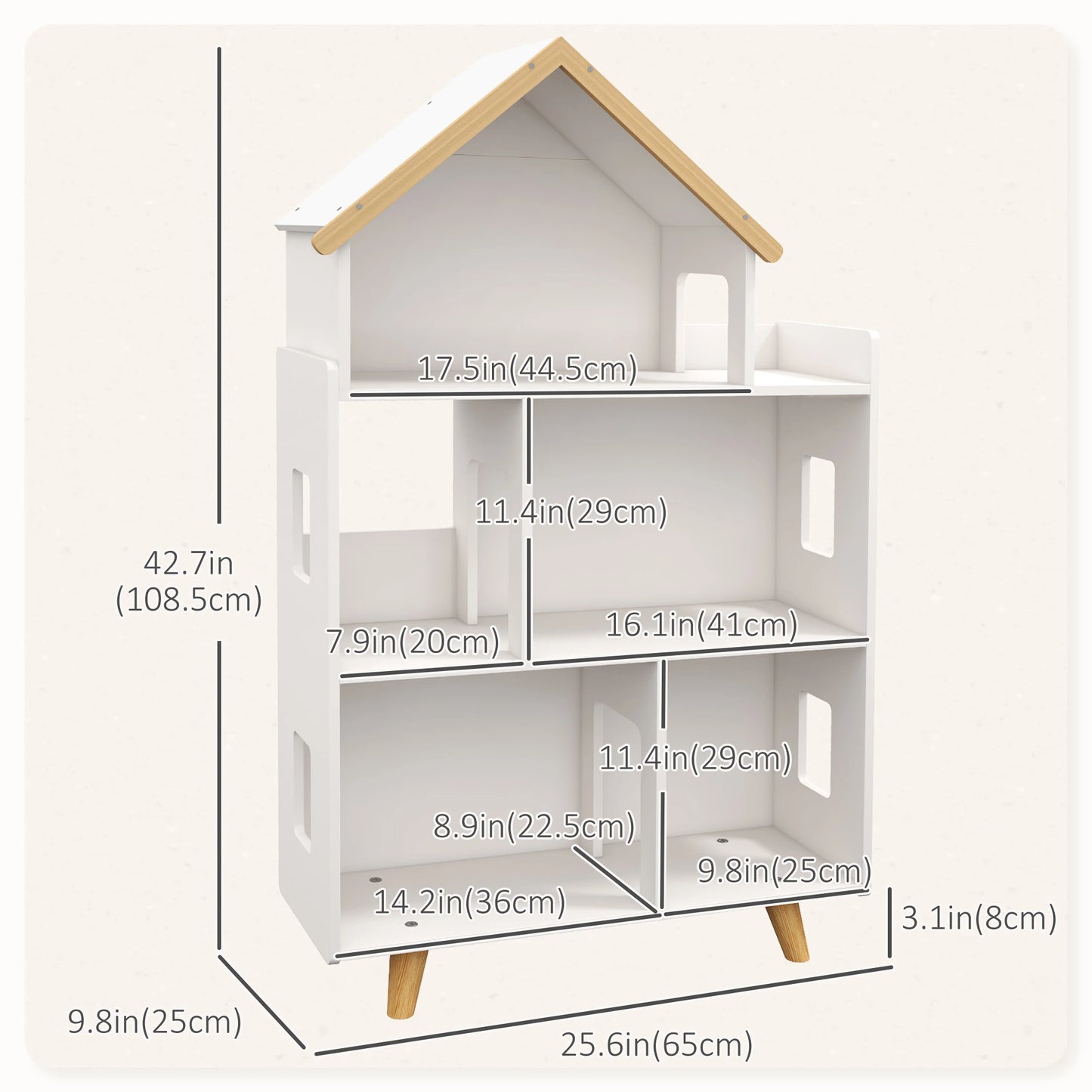 Toy Storage Organizer, 3-Tier Kids Bookshelf, White Small Bookshelves at Gallery Canada