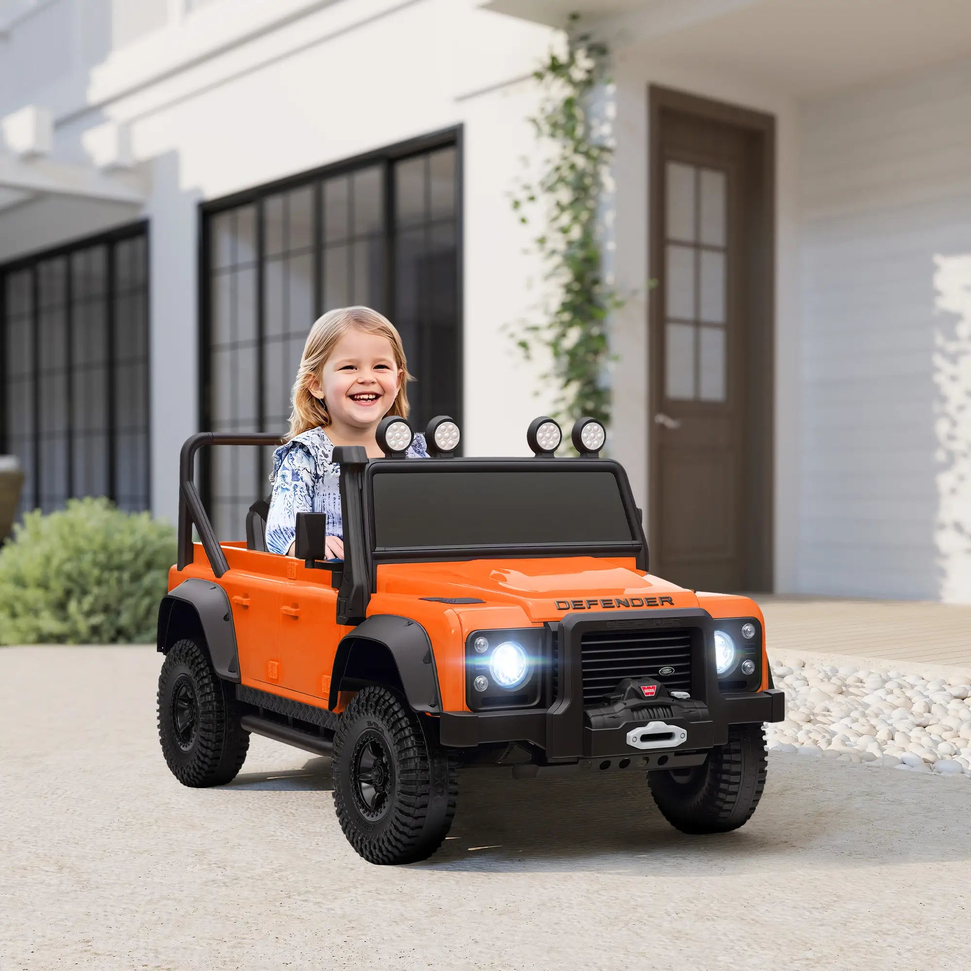 Kids Ride On Truck, Remote Control, Spring Suspension, LED Lights, 3 Speed, Ages 3-5, Orange Electric Toy Cars at Gallery Canada