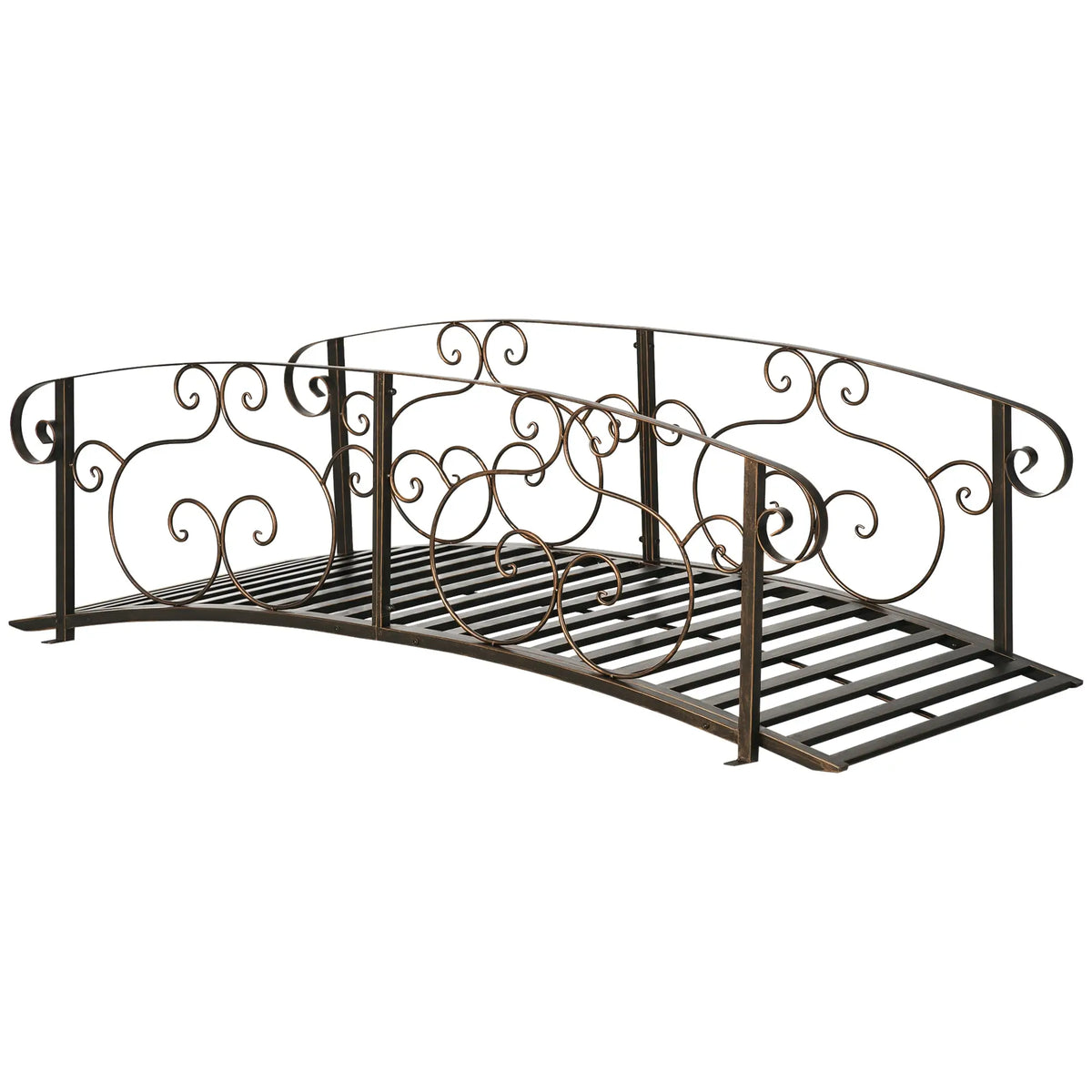 6FT Steel Garden Bridge, Decorative Arc Landscaping Bridge, Brown Garden Bridges at Gallery Canada