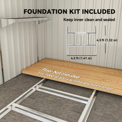 5'x7' Lean To Galvanized Metal Shed, Garden Storage, Light Grey Sheds at Gallery Canada