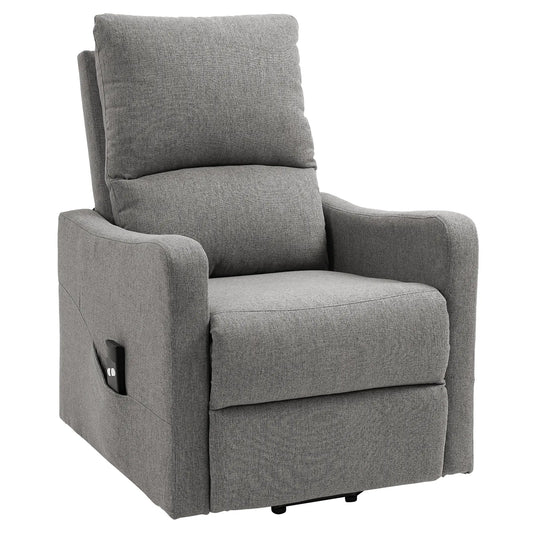 Electric Lift Recliner Chair, Power Chaise Lounge, Remote Control, Side Pocket Electric Power Lift Chairs Grey at Gallery Canada