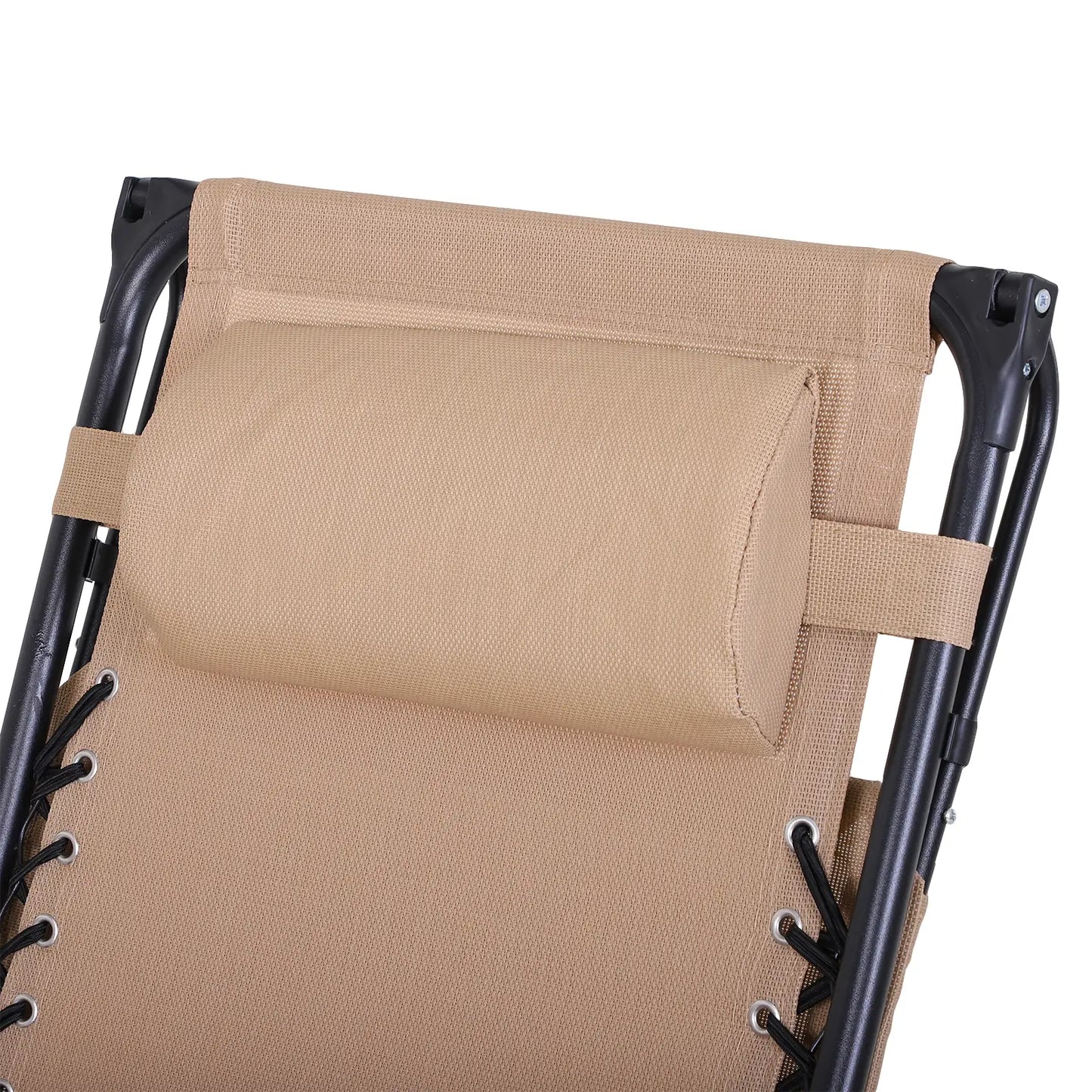 2 Piece Foldable Lounge Chair with Canopy, Outdoor Zero Gravity Chair, Beige Lounger Chairs at Gallery Canada