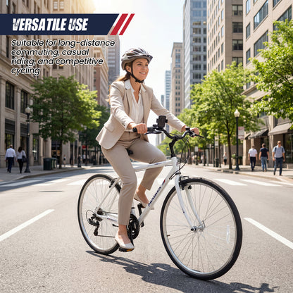 700C Adult Hybrid Bike, 18-Speed Shimano, White Kids Bike at Gallery Canada