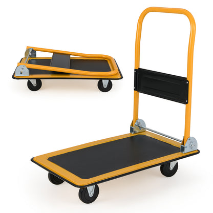 Foldable Platform Cart Dolly, Warehouse Push Hand Truck, Black Garden Tools at Gallery Canada