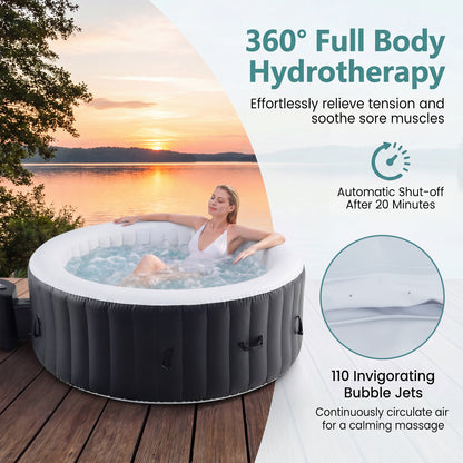 70/80 Inches Round SPA Pool Hottub with 110/130 Air Jets Electric Heater Pump-S, Black Swimming Pools at Gallery Canada