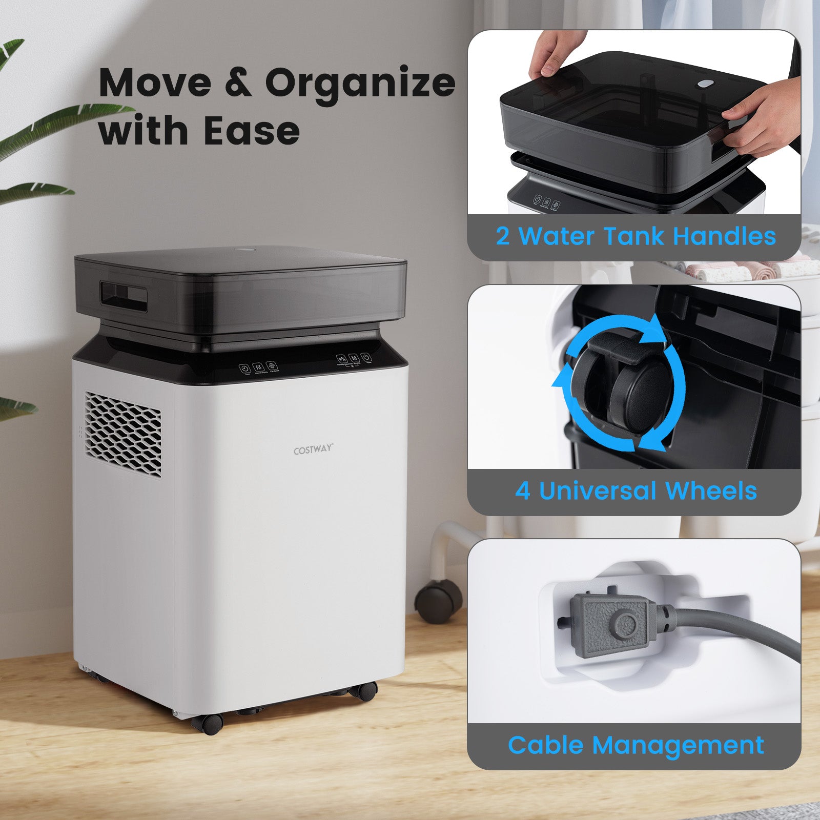 70/90 Pint Dehumidifier, 4500/6000 Sq Ft, White Dehumidifiers at Gallery Canada