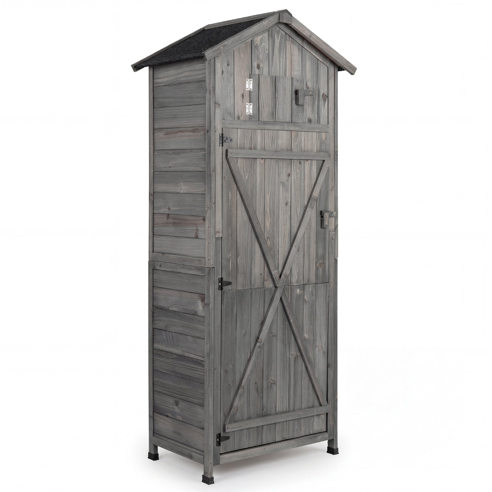 70 In Tall Garden Tool Storage Cabinet, Lockable Doors, Grey Sheds & Outdoor Storage Gray at Gallery Canada