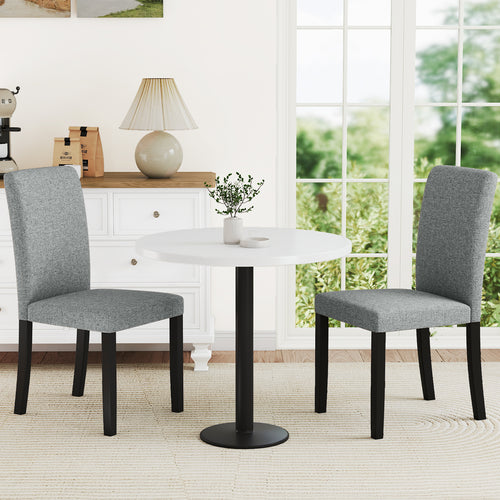 Dining Chair Set, 2 Mid-Century Modern Chairs, Gray
