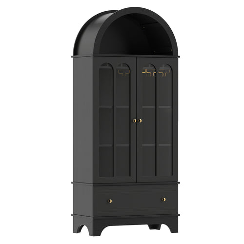 71.5 In Arched Cabinet 5-Tier, Black