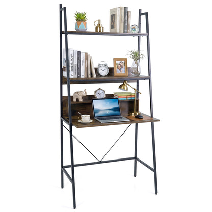 71” Freestanding Laptop Desk With Shelves, For Living Room Bedroom Study, Brown Laptop Tables & Printer Stands at Gallery Canada