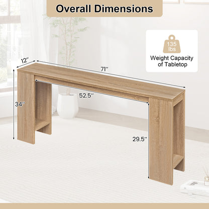 71 Inches Console Table With Storage, Natural Console Tables at Gallery Canada