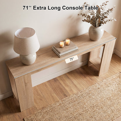 71 Inches Console Table With Storage, Natural Console Tables at Gallery Canada