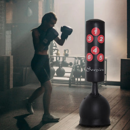 65" Freestanding Punching Bag, Refilled Base, Suction Cups, Black Punching Bag Hangers at Gallery Canada