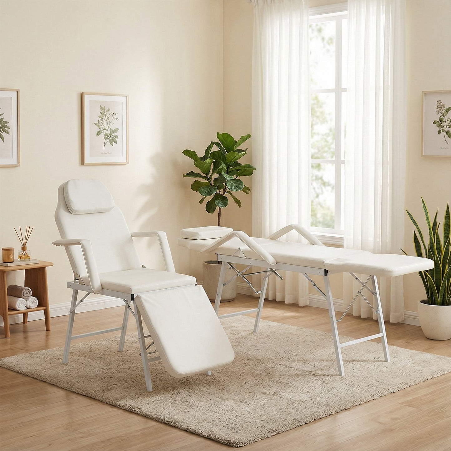 73 Inch Portable Tattoo Salon Facial Bed Massage Table, White Spa & Salon at Gallery Canada