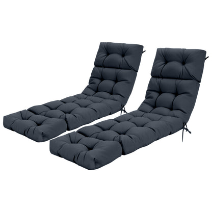 73"x22" Outdoor Chaise Cushion Set, High Back, Gray Outdoor Furniture Accessories Gray at Gallery Canada