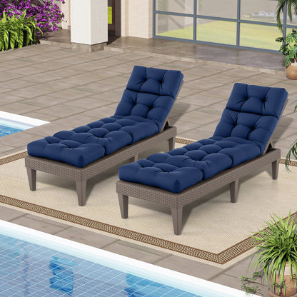 Outdoor Chaise Cushion Set of 2, 73x22, High Back, Navy Outdoor Furniture Accessories at Gallery Canada