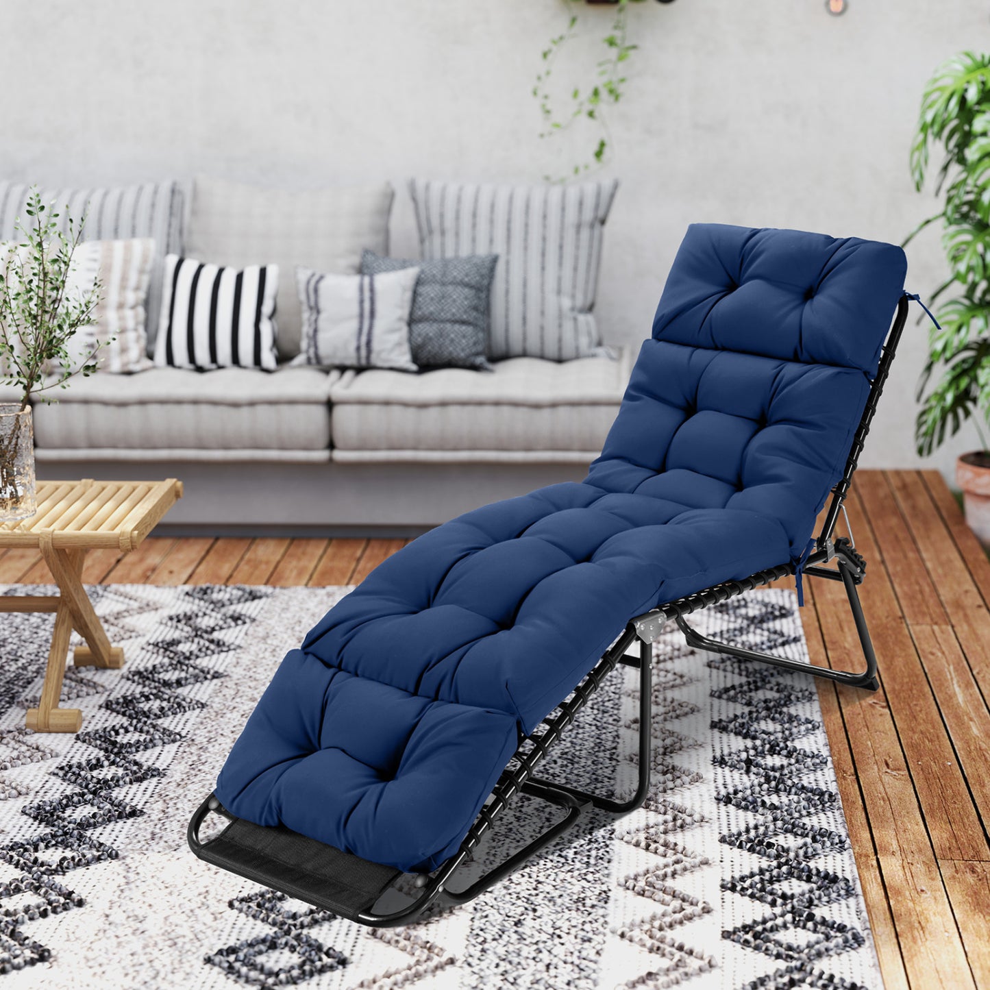 Outdoor Chaise Cushion Set of 2, 73x22, High Back, Navy Outdoor Furniture Accessories at Gallery Canada