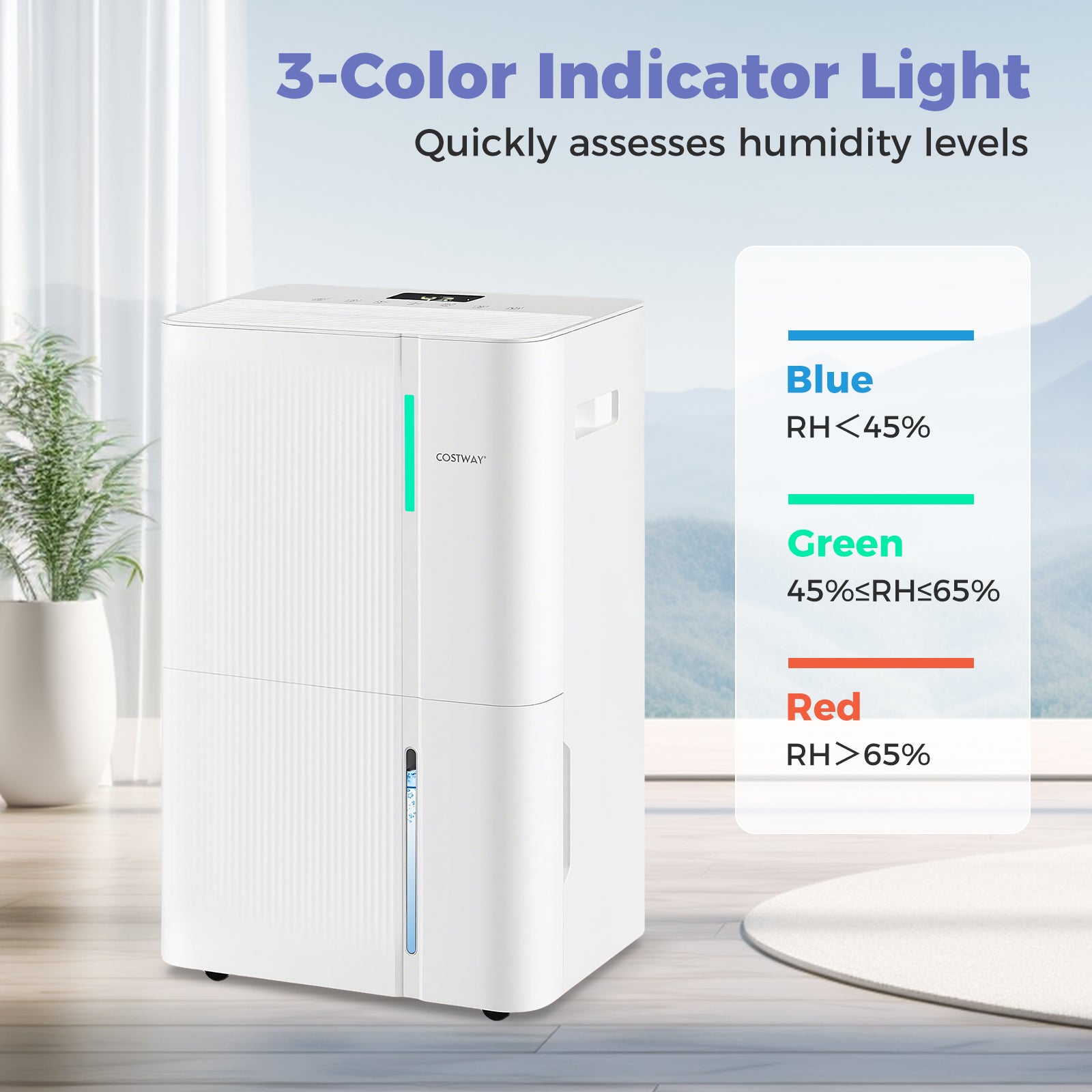 74 Pints Dehumidifier, 4500 Sq. Ft, White Dehumidifiers at Gallery Canada