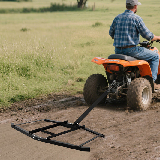 74" Wide Driveway Drag Tow Behind Leveling Rake, Black Lawn Care Tools Black at Gallery Canada