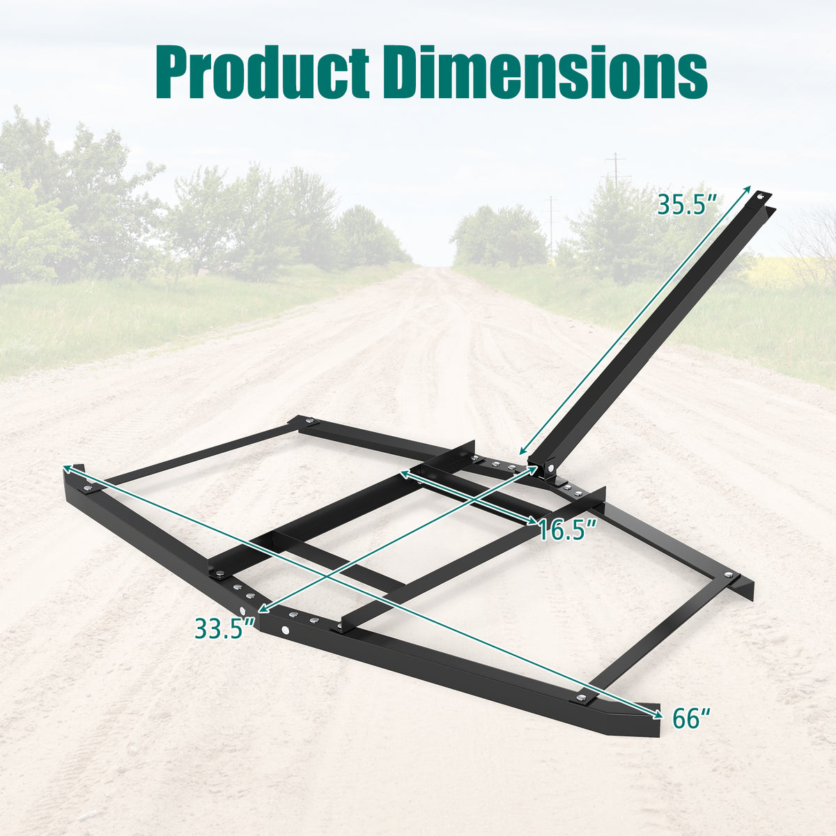 74" Wide Driveway Drag Tow Behind Leveling Rake, Black Lawn Care Tools at Gallery Canada