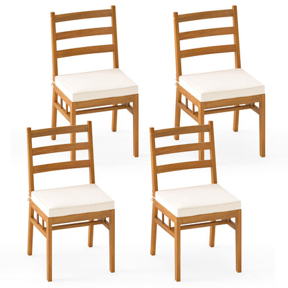 Outdoor Wooden Dining Chair Set, 4 Chairs, White Patio Dining Chairs at Gallery Canada