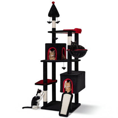 75 Inch Cat Tree, 2 Condos, Top Perch, Large Cats 20+ LBS, Black Cat Trees Condos & Scratchers at Gallery Canada