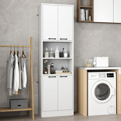 75 Inch Kitchen Pantry Cabinet, With Doors And Shelves, White Sideboards Cabinets & Buffets at Gallery Canada